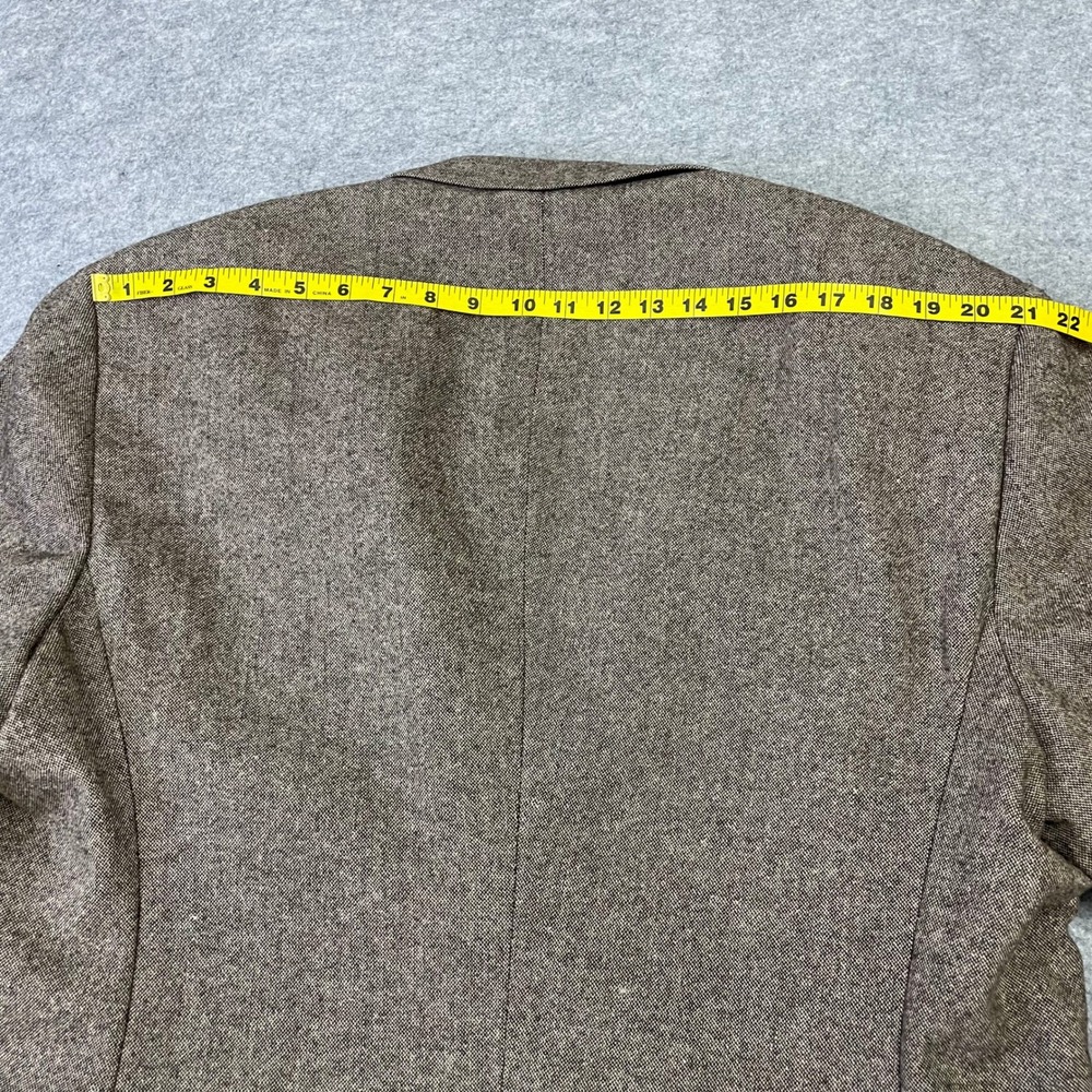 US Polo Assn Elbow Patch Tweed Jacket Blazer Mens Sz 50L Tan Hopsack Wool Blend - Picture 15 of 16